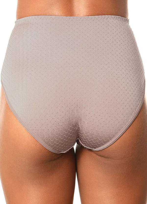 Demillus - Kit com 3 Calcinhas Alta Nova Bibelô Demillus 57487 Bege-Rosado-Preto 3