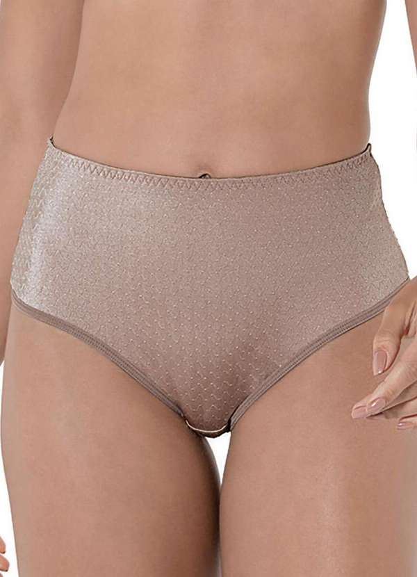 Demillus - Kit com 3 Calcinhas Alta Nova Bibelô Demillus 57487 Bege-Rosado 2