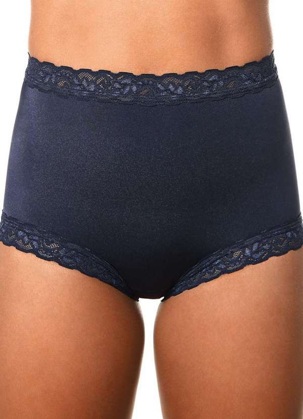 Demillus - Kit com 3 Calcinhas Alta Safira Demillus 57330 Bege-Preto-Marinho 5