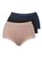 Demillus - Kit com 3 Calcinhas Alta Safira Demillus 57330 Preto - variação: Bege-Preto-Marinho