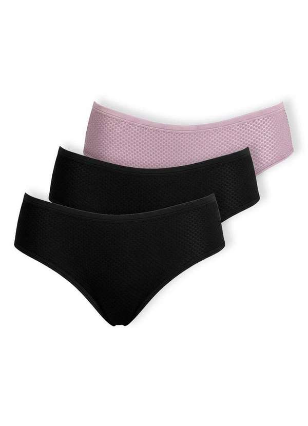 Dilady - Kit com 3 Calcinhas Biquíni Dilady 203200 Preto-Rosa-Retro