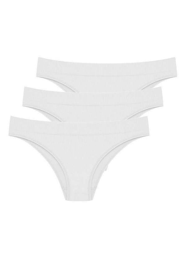 Hope - Kit com 3 Calcinhas Biquíni Hope 35010 Branco