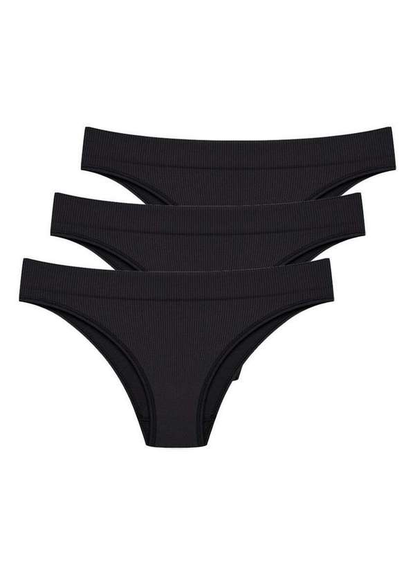 Hope - Kit com 3 Calcinhas Biquíni Hope 35010 Preto