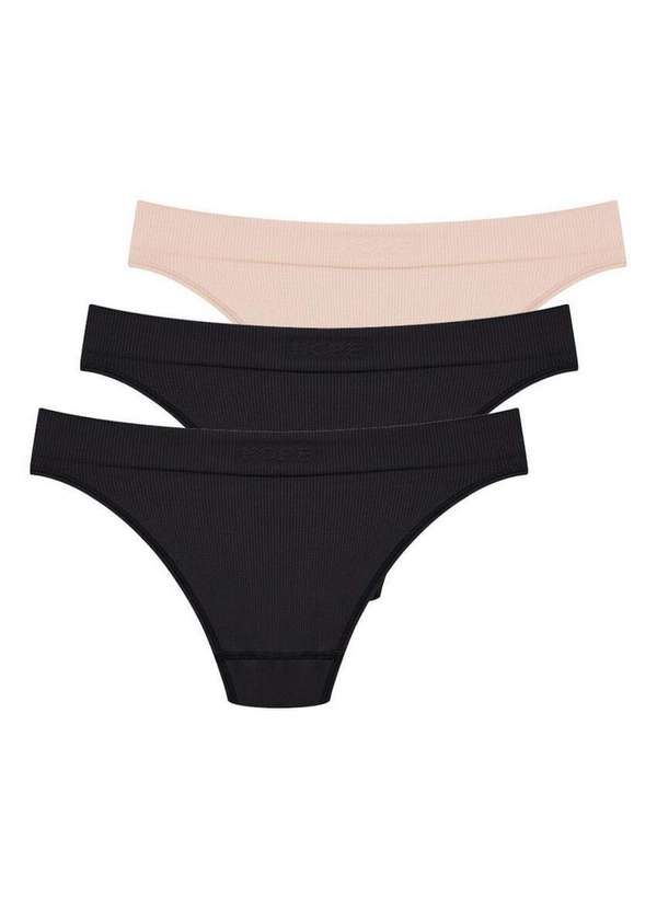 Hope - Kit com 3 Calcinhas Biquíni Hope 35010 Preto-Bege-Ballet 6