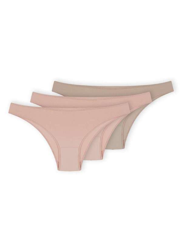 Hope - Kit com 3 Calcinhas Biquíni Hope 35840 Bege-Ballet-Camurça