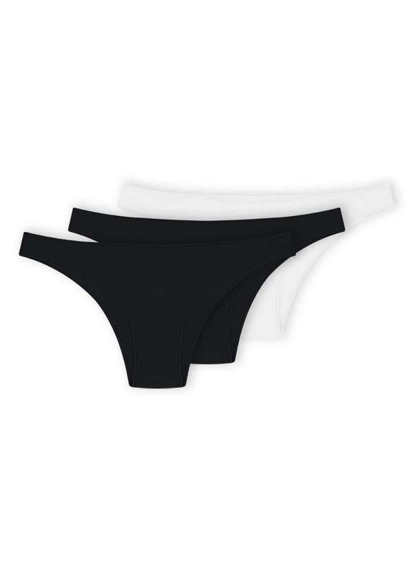 Hope - Kit com 3 Calcinhas Biquíni Hope 35840 Preto-Branco