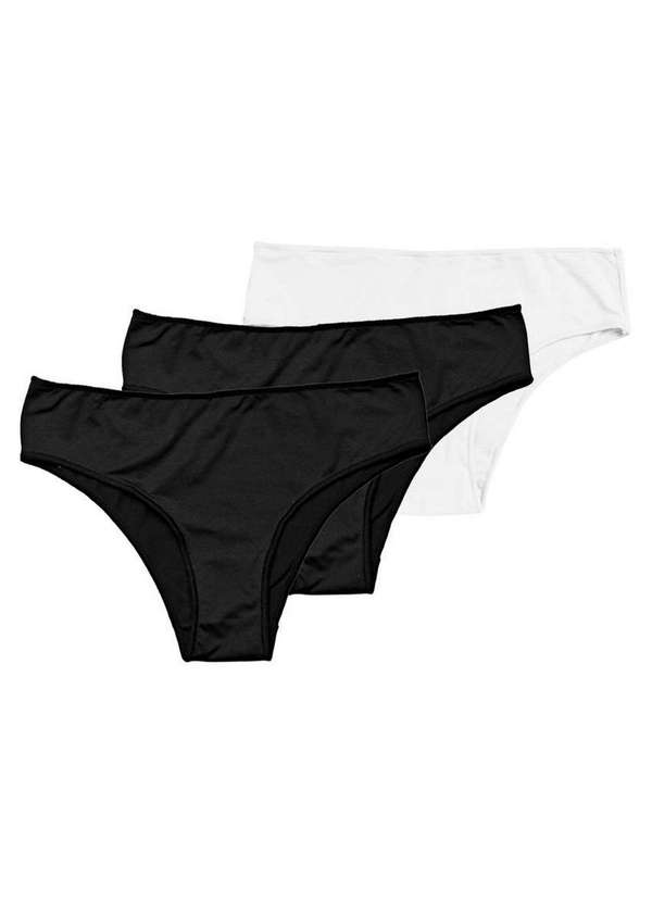 Hope - Kit com 3 Calcinhas Biquíni Hope 38840 Preto-Branco