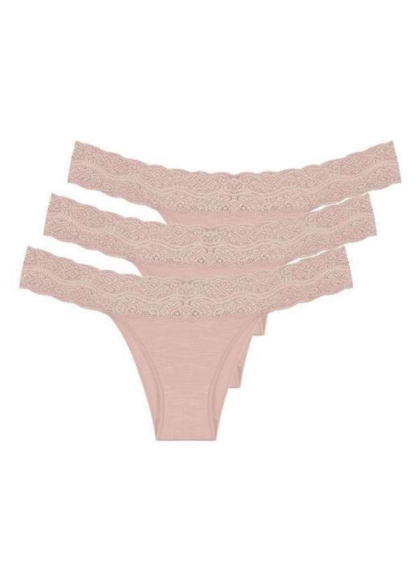 Hope - Kit com 3 Calcinhas Biquíni Hope L 35320 Bege-Ballet