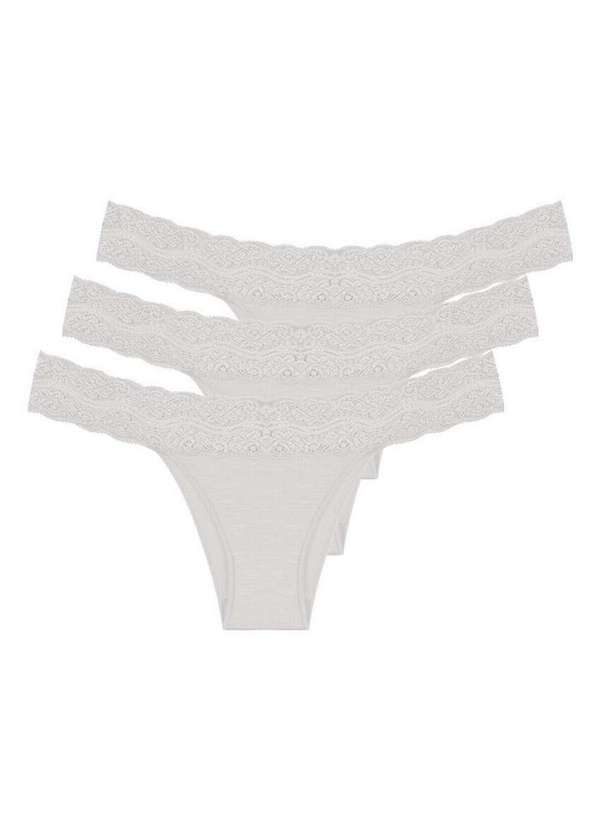 Hope - Kit com 3 Calcinhas Biquíni Hope L 35320 Off-White