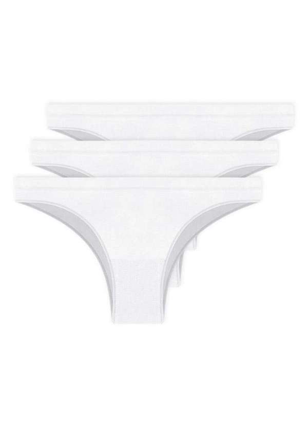 Hope - Kit com 3 Calcinhas Biquíni Hope S35220 Branco
