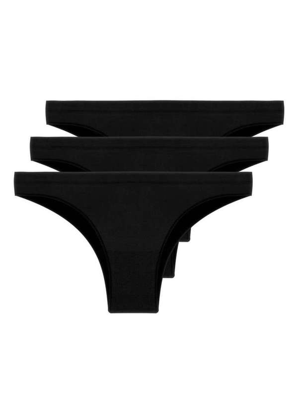 Hope - Kit com 3 Calcinhas Biquíni Hope S35220 Preto