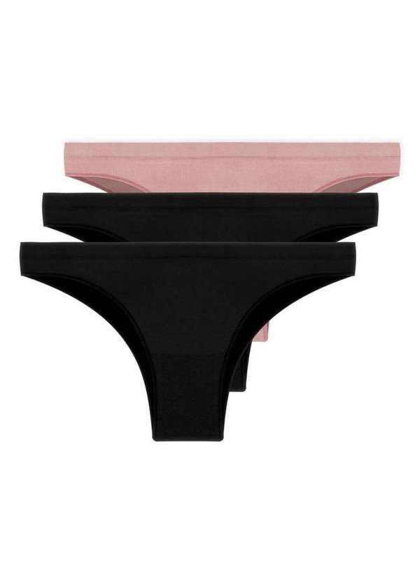 Hope - Kit com 3 Calcinhas Biquíni Hope S35220 Preto-Cinza-Luar