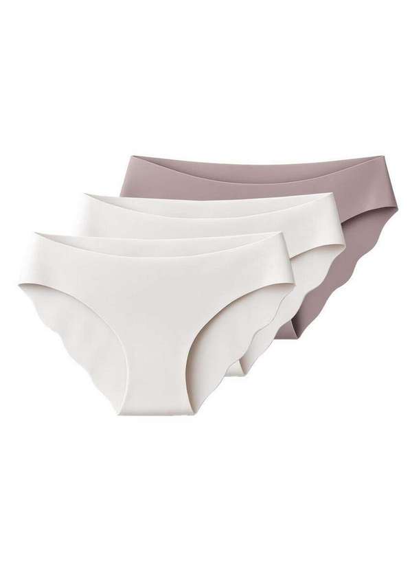 Liz - Kit com 3 Calcinhas Biquíni Liz 50257 Branco-Sepia