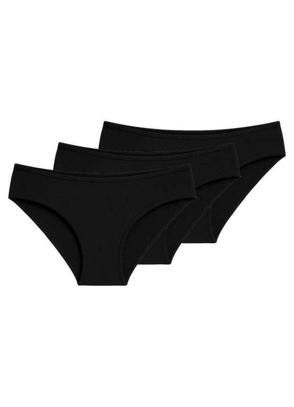 Liz - Kit com 3 Calcinhas Biquíni Liz 50372 Preto