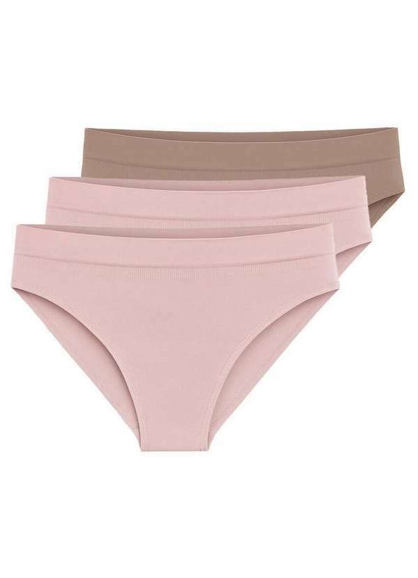 Liz - Kit com 3 Calcinhas Biquíni Liz 70222 Blush-Sepia