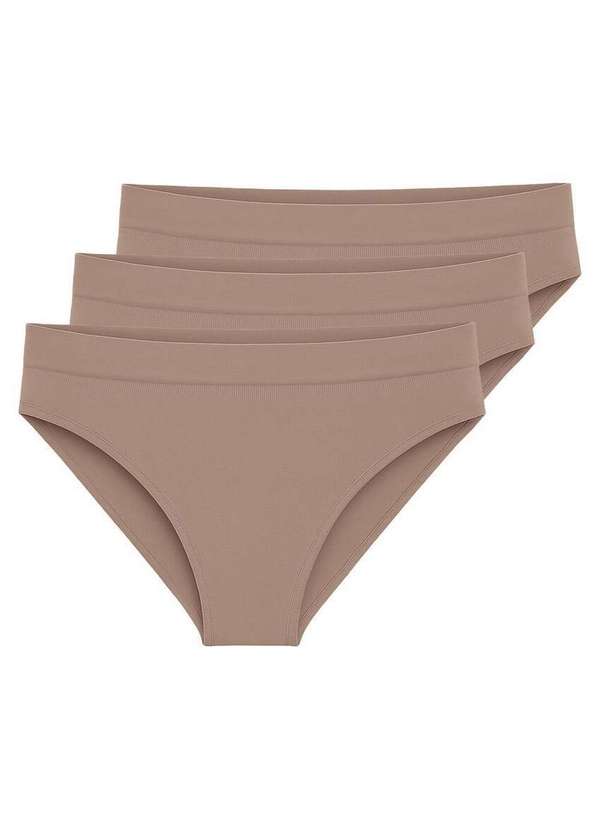 Liz - Kit com 3 Calcinhas Biquíni Liz 70222 Sepia
