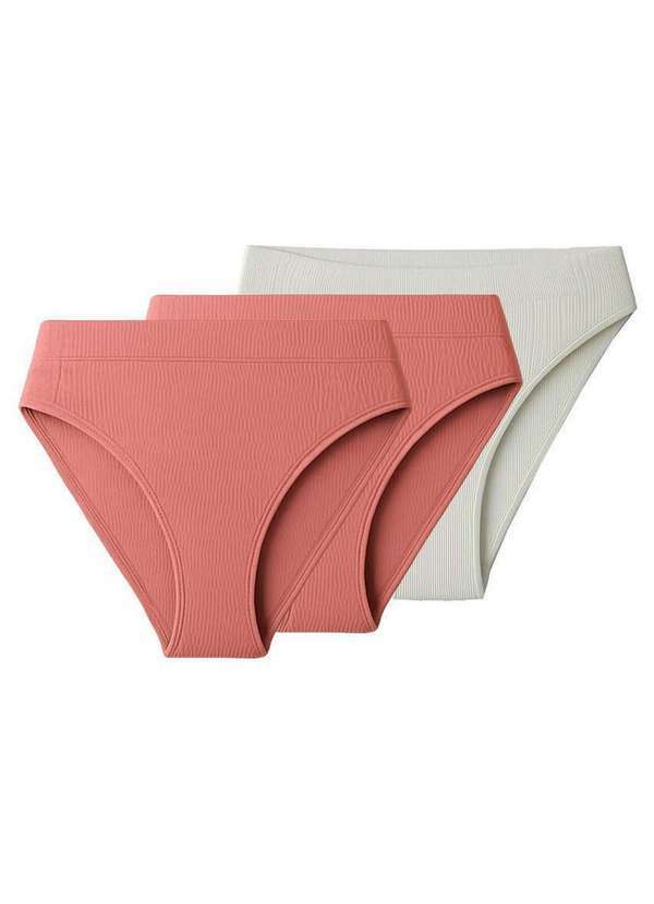 Liz - Kit com 3 Calcinhas Biquíni Liz 70303 Rosa-Mônaco-Natural