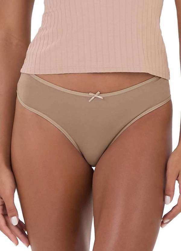 Malwee - Kit com 3 Calcinhas Biquíni Malwee 1000090635 D016i-Marrom-Bege 3