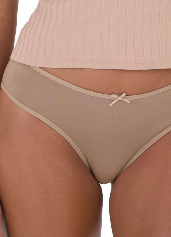 Malwee - Kit com 3 Calcinhas Biquíni Malwee 1000090635 D016i-Marrom-Bege 5