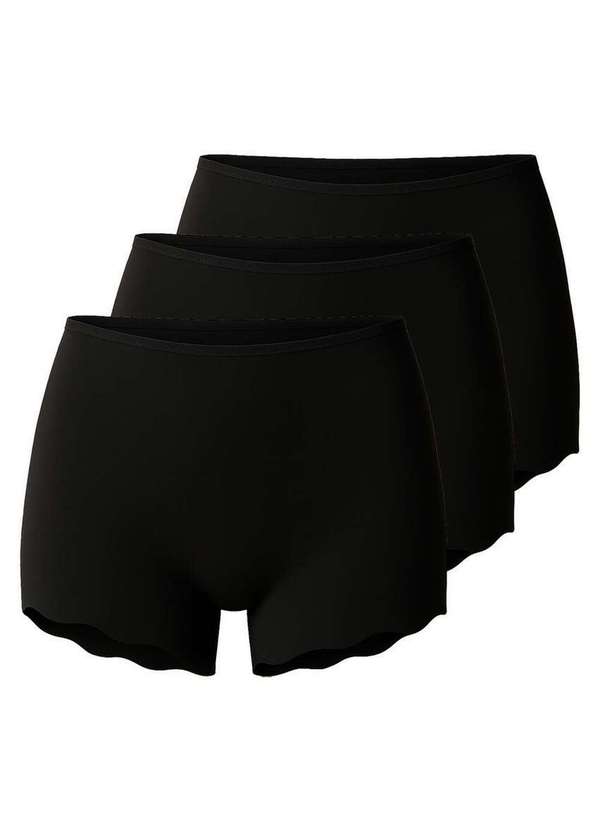 Liz - Kit com 3 Calcinhas Boxer Liz 54591 Preto