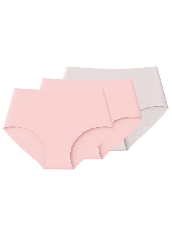 Liz - Kit com 3 Calcinhas Caleçon Liz 50256 Blush-Branco