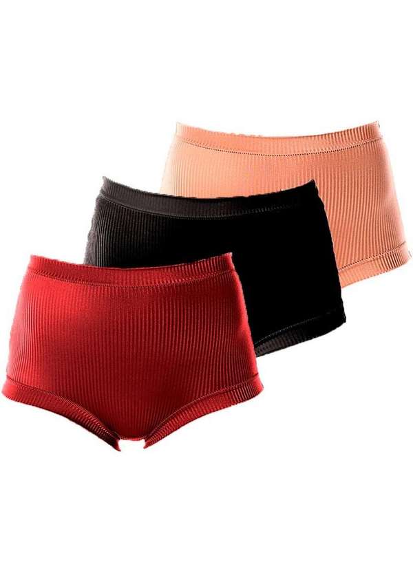 Demillus - Kit com 3 Calcinhas Demillus 26406 Colorido 50-Vinho-Barolo 2