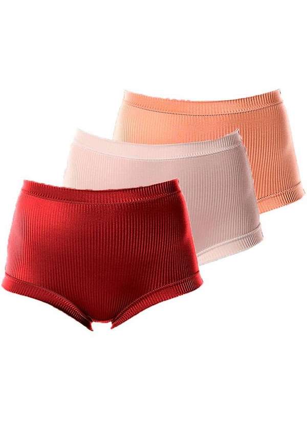 Demillus - Kit com 3 Calcinhas Demillus 26406 Colorido 55-Bege-Rosado 3