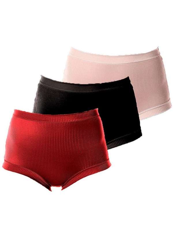 Demillus - Kit com 3 Calcinhas Demillus 26406 Colorido 55-Bege-Rosado 4