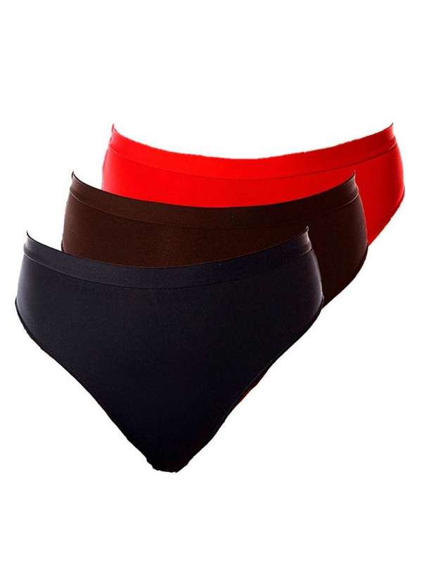 Demillus - Kit com 3 Calcinhas Demillus 26826 Colorido 55-Bege-Rosado