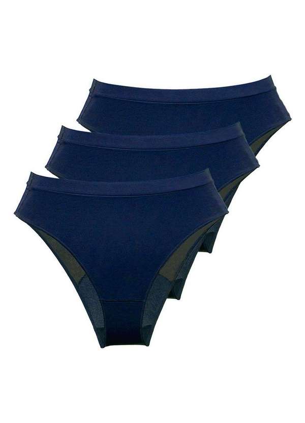Demillus - Kit com 3 Calcinhas Demillus 26826 Colorido Marinho