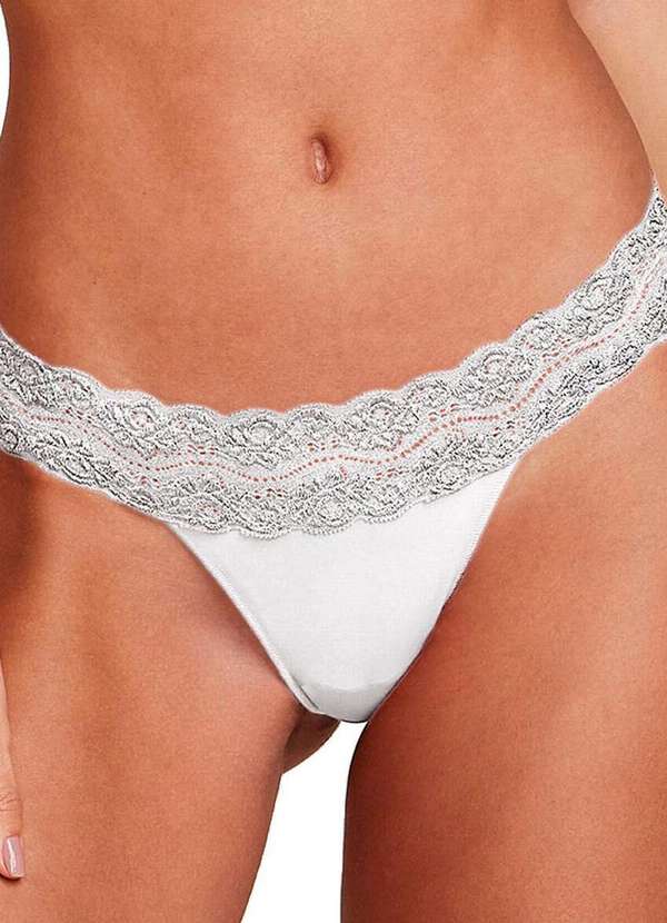 Lupo - Kit com 3 Calcinhas Fio Dental Hope 137840 Branco 3