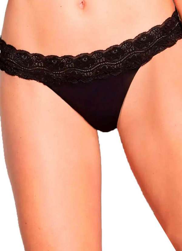 Lupo - Kit com 3 Calcinhas Fio Dental Hope 137840 Preto 3