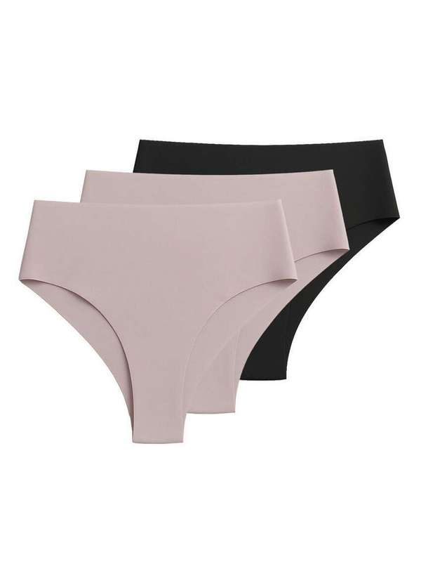 Liz - Kit com 3 Calcinhas Fio Dental Hot Pant Liz 50255 Sepia-Super-Black