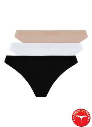 Lupo - Kit com 3 Calcinhas Fio Dental Loba 40600-001 - LUPO