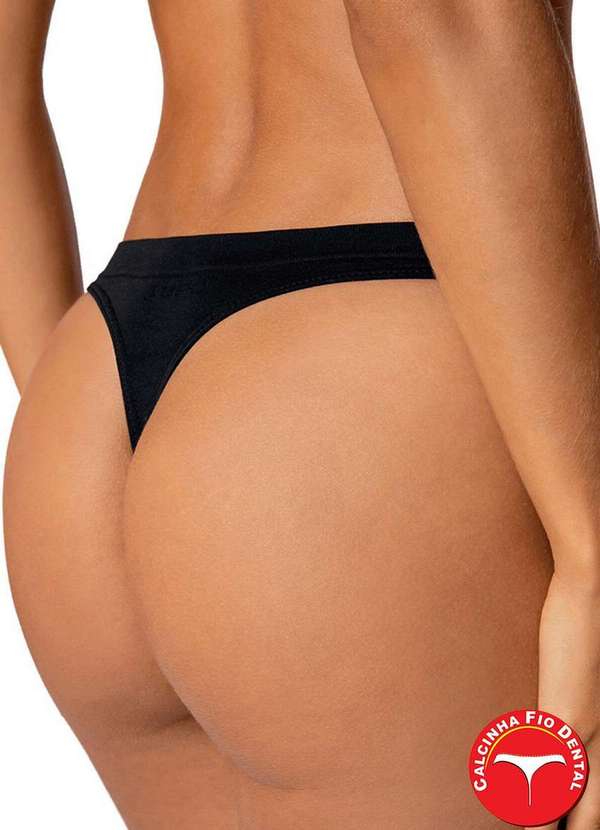 Lupo - Kit com 3 Calcinhas Fio Dental Loba 40600-001 Preto-Branco-Natural 2