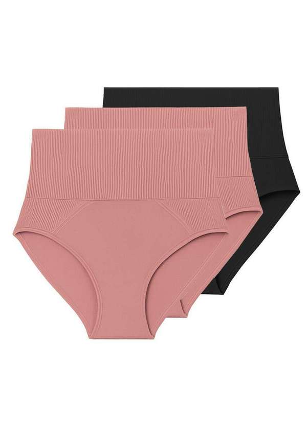 Liz - Kit com 3 Calcinhas Hot Pant Liz 70302 Rosa-Monaco-Super-Black