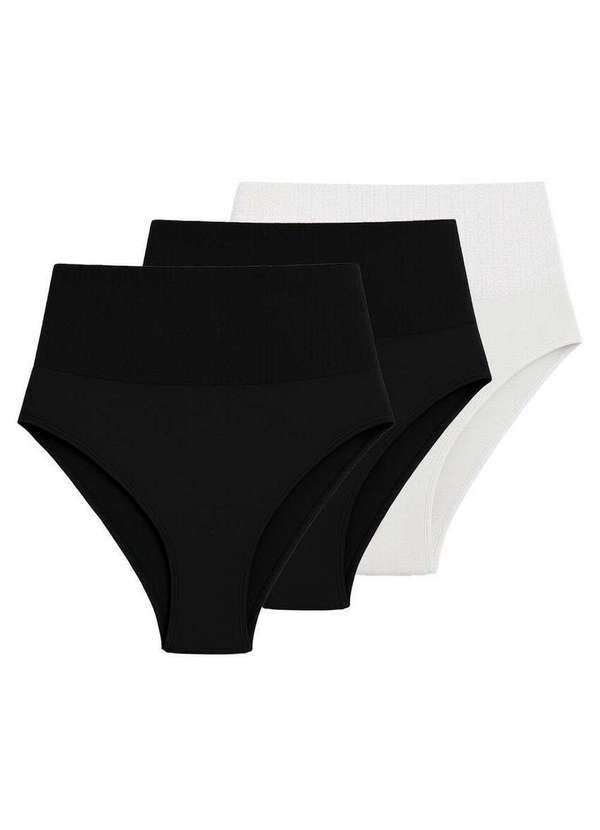 Liz - Kit com 3 Calcinhas Hot Pant Liz 70315 Super-Black-Lotus