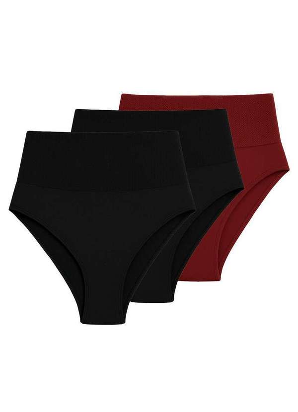 Liz - Kit com 3 Calcinhas Hot Pant Liz 70315 Super-Black-Sienna