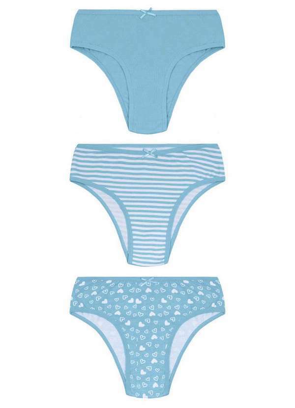 Malwee - Kit com 3 Calcinhas Tanga Malwee 1000090636 D0080-Azul