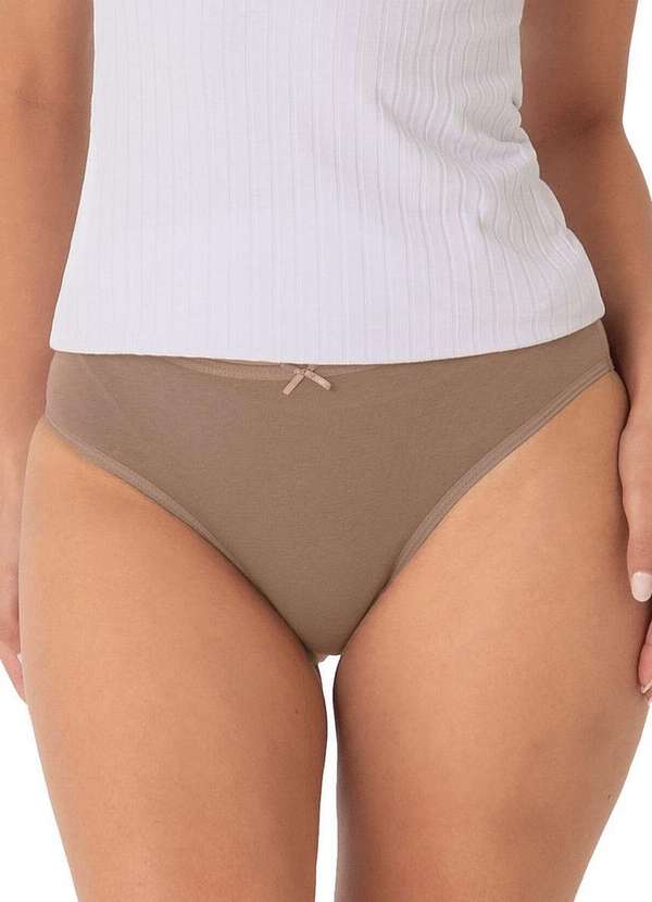 Malwee - Kit com 3 Calcinhas Tanga Malwee 1000090636 D016i-Marrom-Rose-Bege 3