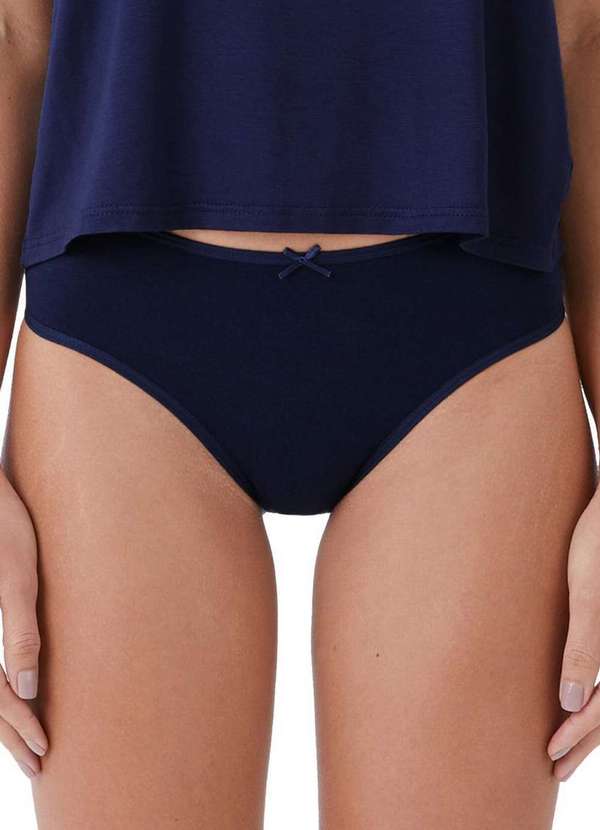 Malwee - Kit com 3 Calcinhas Tanga Malwee 1000090636 D028e-Branco-Marinho 2