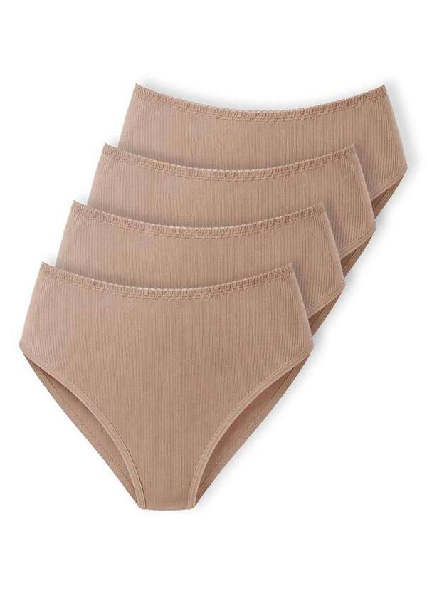 Demillus - Kit com 4 Calcinhas Alta Abrupt Demillus 56096 Bege-Rosado