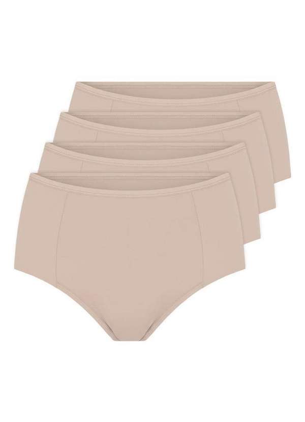 Triumph - Kit com 4 Calcinhas Alta Blissy Maxi Triumph 24965 Preto-Praline