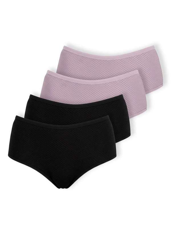 Dilady - Kit com 4 Calcinhas Alta Dilady 203201 Preto-Rosa-Retro