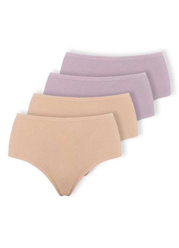 Dilady - Kit com 4 Calcinhas Alta Dilady 203203 Plus Size Preto-Rosa-Retro