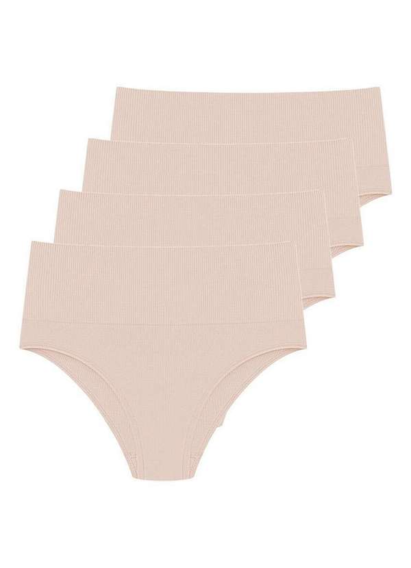 Hope - Kit com 4 Calcinhas Alta Hope 33110 Bege-Ballet