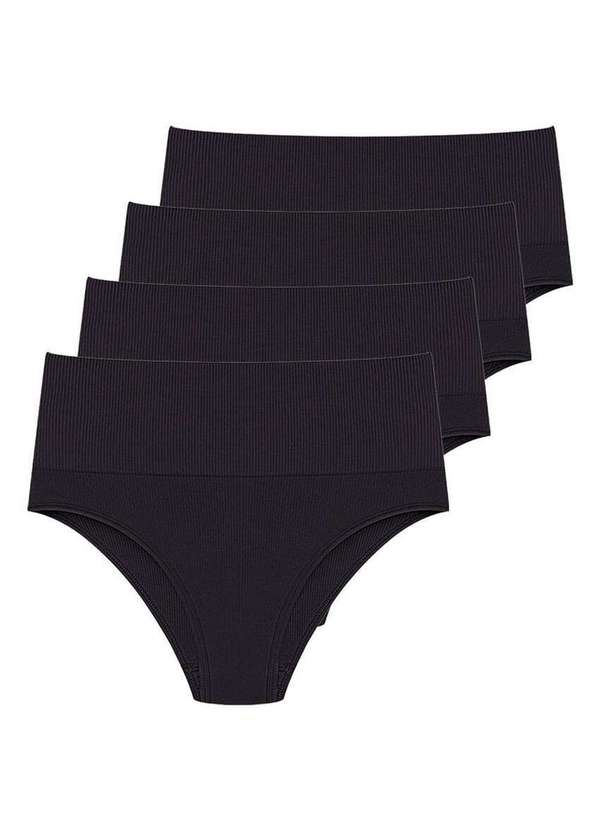 Hope - Kit com 4 Calcinhas Alta Hope 33110 Preto