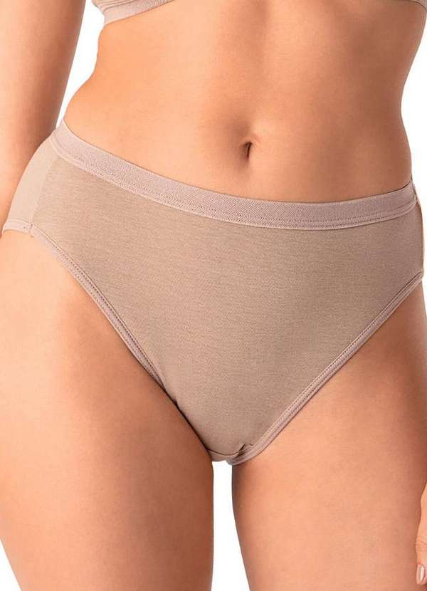 Demillus - Kit com 4 Calcinhas Alta Lithos Demillus 26014/56014 Bege-Rosado-Preto 2