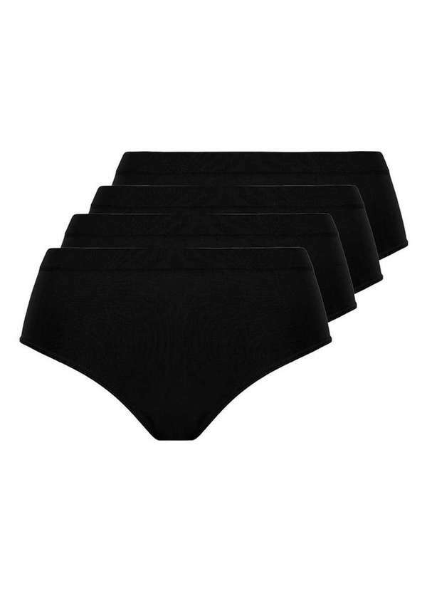 Lupo - Kit com 4 Calcinhas Alta Loba 40900-001 Preto