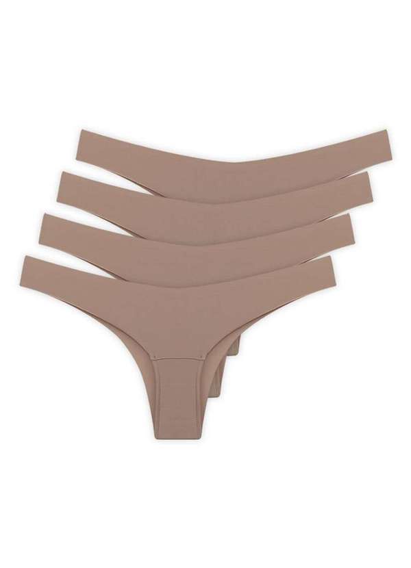 Bonjour - Kit com 4 Calcinhas Biquíni Bonjour Kt35870 Camurça